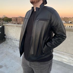 Boston Harbour genuine black leather jacket